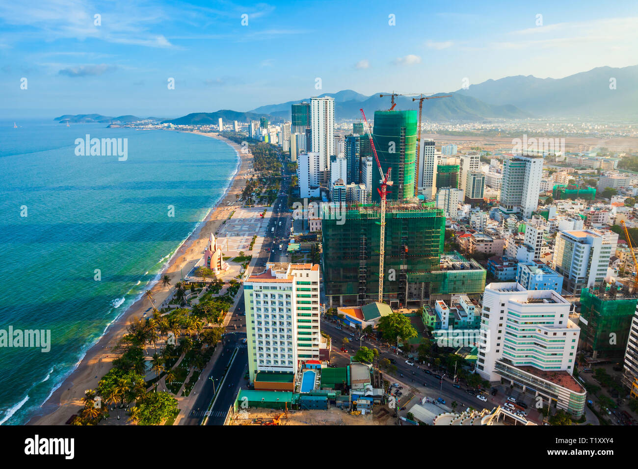 Nha Trang City Skyline Aerial Panoramic View At Sunset In South Vietnam Stock Photo Alamy