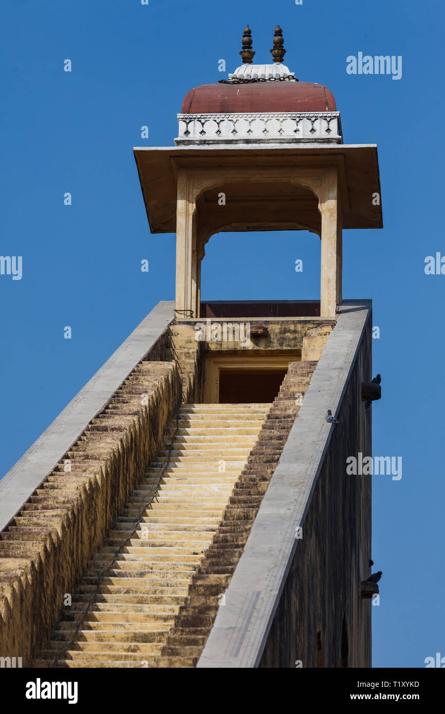 Part of an old architectural building with stairs up. India, Rajasthan