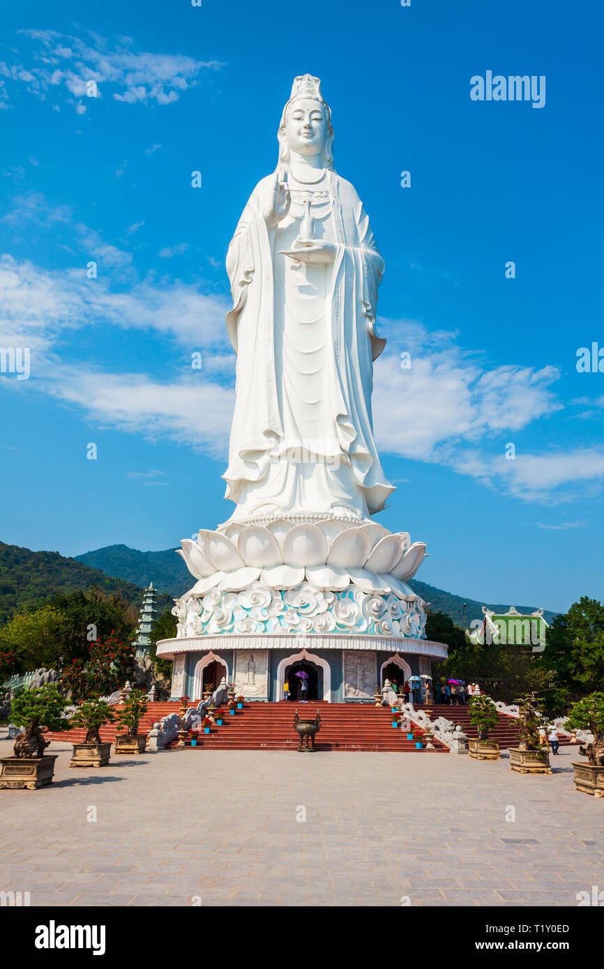 Lady Buddha statue at the Linh Ung Pagoda in Danang city in Vietnam Stock Photo