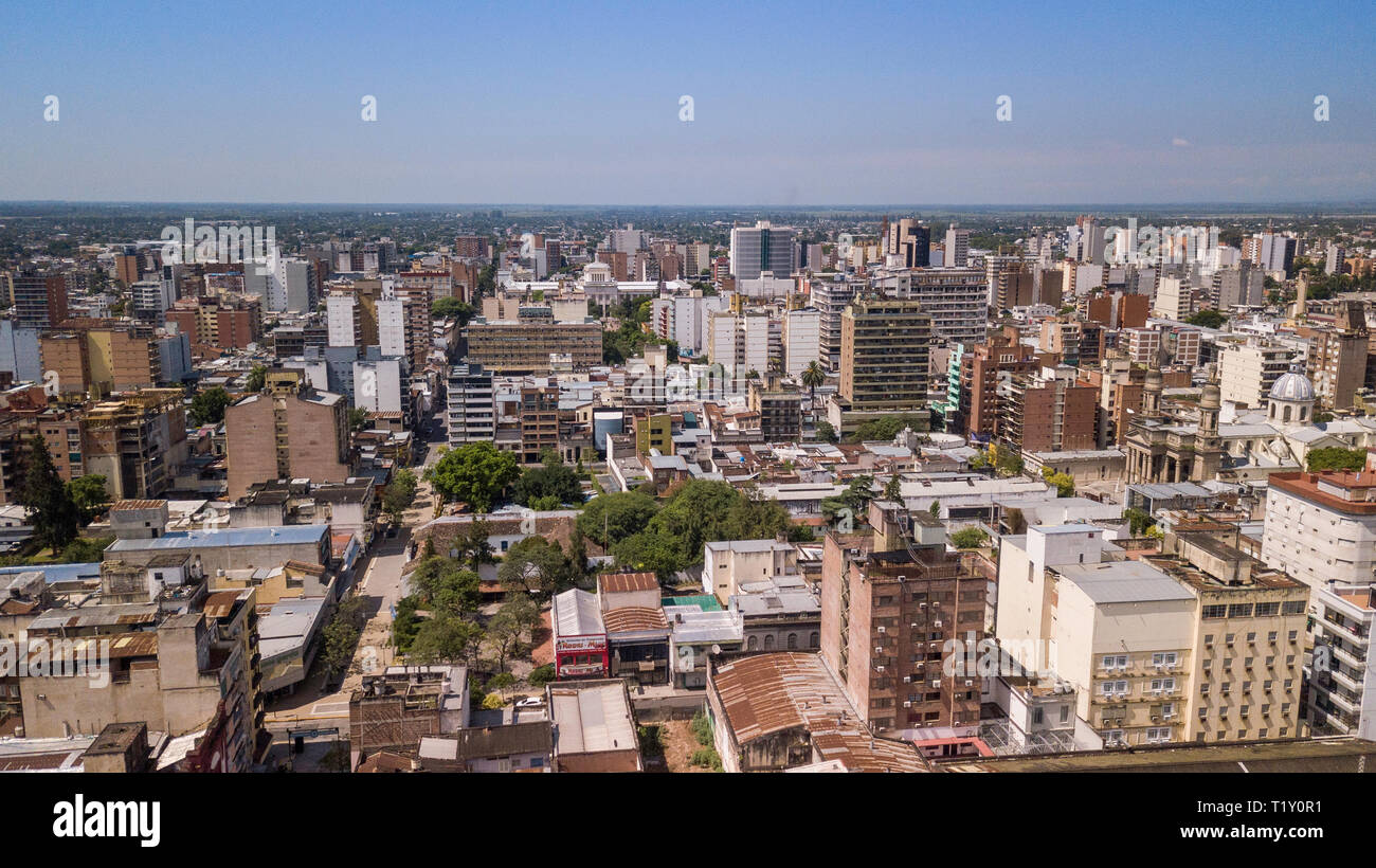 San Miguel de Tucumán/Tucumán/Argentina - 01.01.19: Aerial view of the city of San Miguel de Tucumán, Argentina Stock Photo