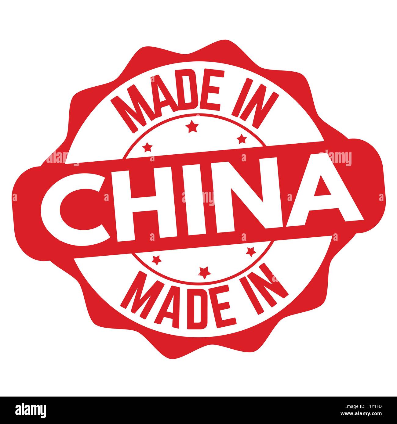 Made in China sign or stamp on white background, vector illustration