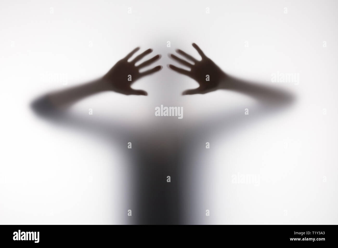 Hands touching silhouette hi-res stock photography and images - Alamy
