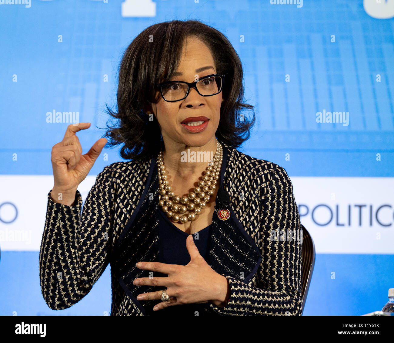 U S Representative Lisa Blunt Rochester D De Seen Speaking During Politico S Future Of Prosperity Event In Washington Dc Stock Photo Alamy