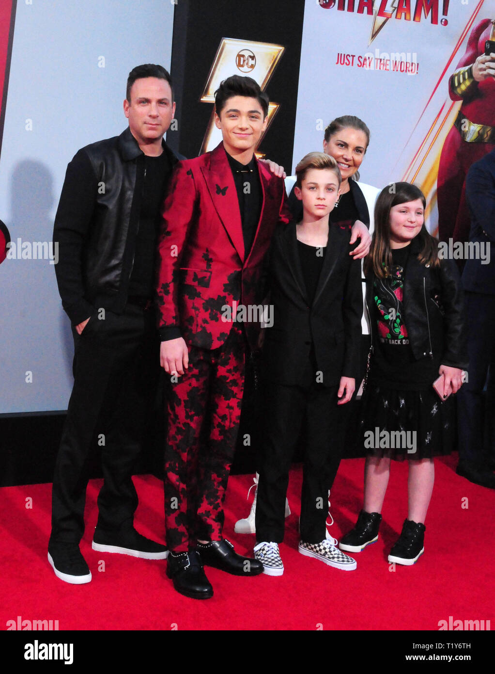 LOS ANGELES, CA - MARCH 28: Actor Asher Angel and family attend the ...