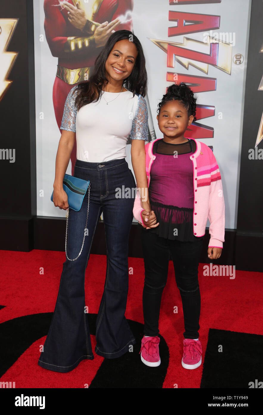 Hollywood CA March 28: Christina Milian, Violet Madison Nash, arrives
