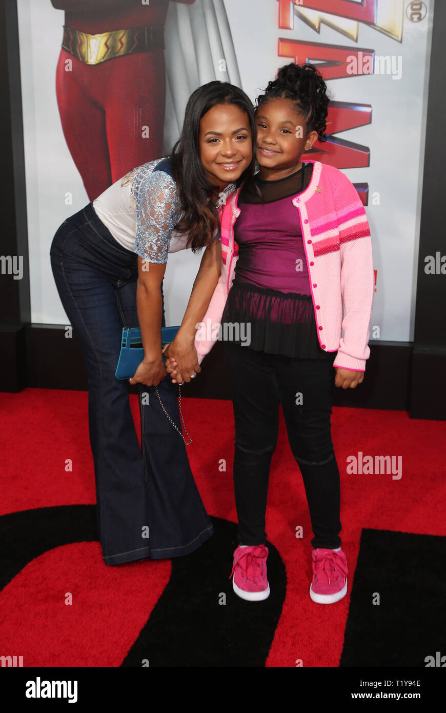 Hollywood CA March 28: Christina Milian, Violet Madison Nash, arrives