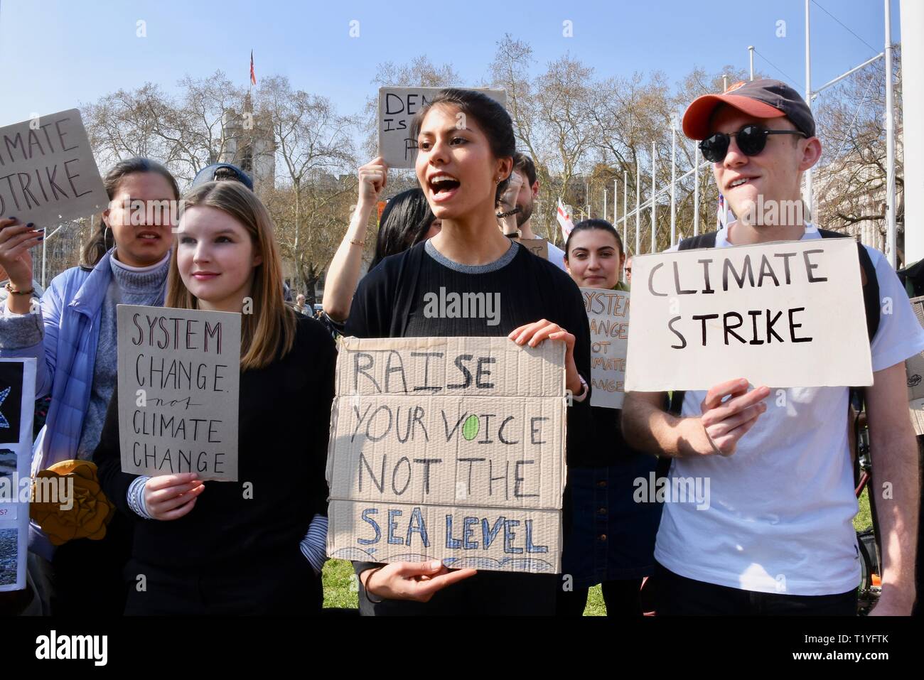 29th Mar 2019. Youth Strike 4 Climate, Climate Change Protest, Parliament Square, Westminster, London. UK Credit: michael melia/Alamy Live News Stock Photo