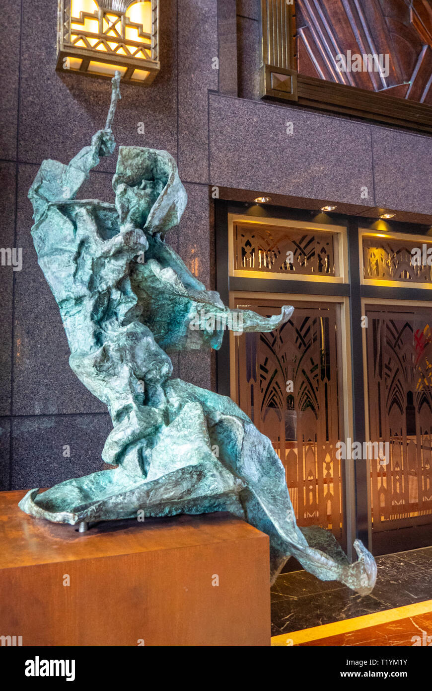 Bronze sculpture by Salvador Dali in the lobby of the Parkview Square