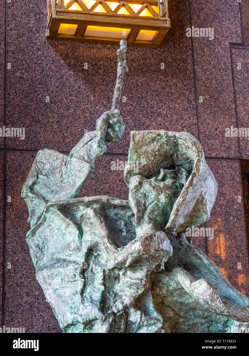 Bronze sculpture by Salvador Dali in the lobby of the Parkview Square