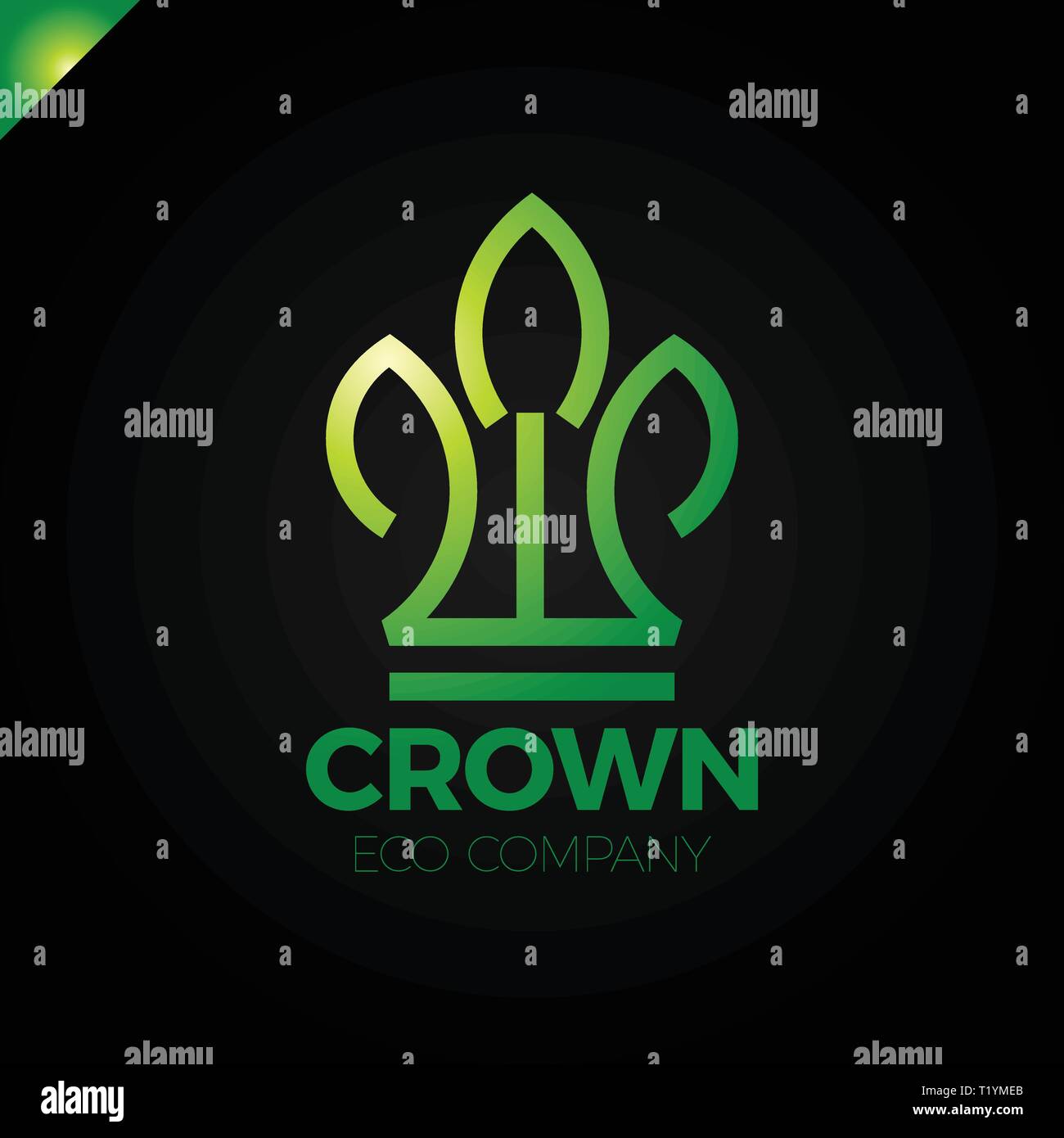 Green Leaves Crown abstract Logo design vector template. Eco nature ...