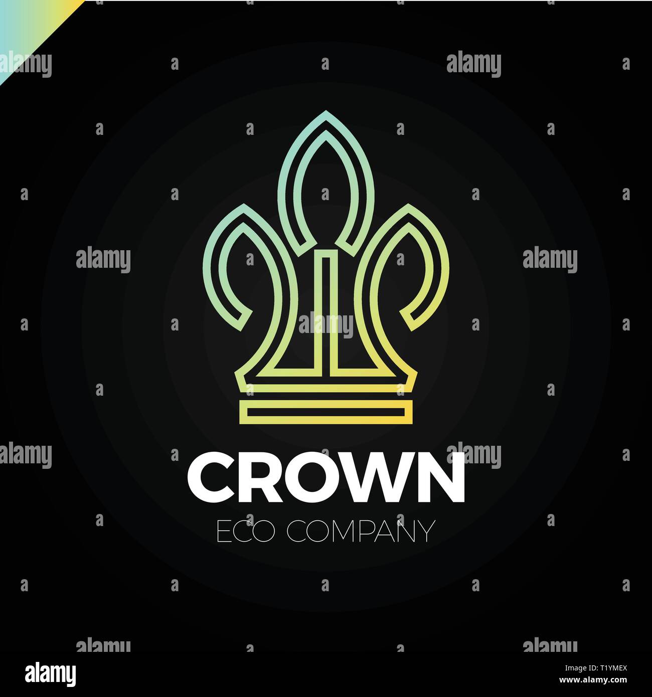 Green Leaves Crown abstract Logo design vector template. Eco nature ...