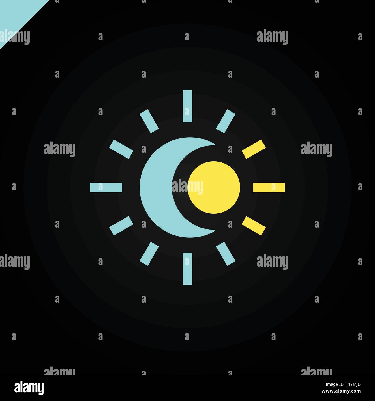 Sun and Moon logo. Abstract vector illustration Stock Vector