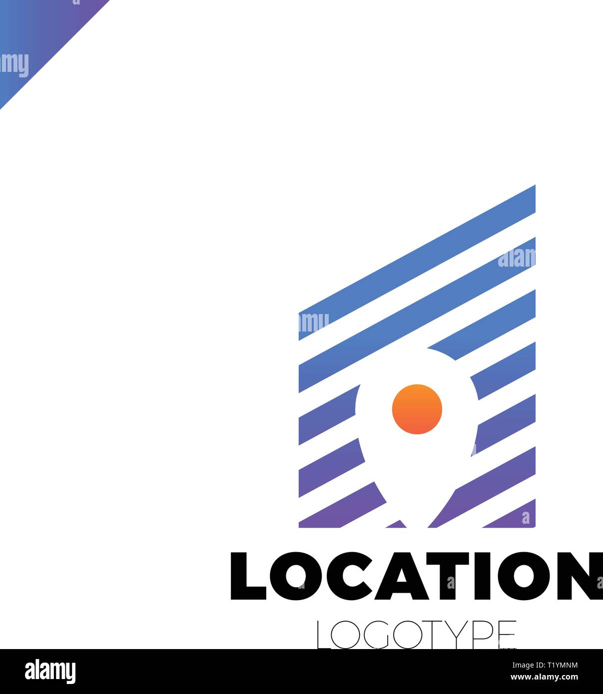Logo Location map negative space symbol in the line city build vector ...