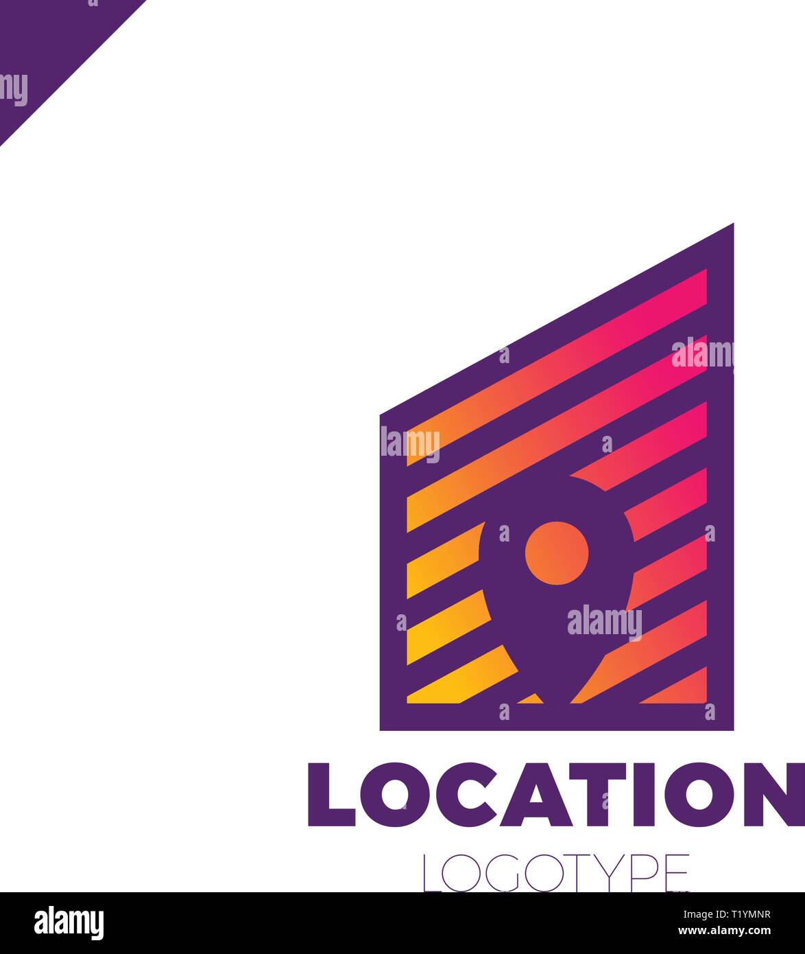 Logo Location map negative space symbol in the line city build vector ...