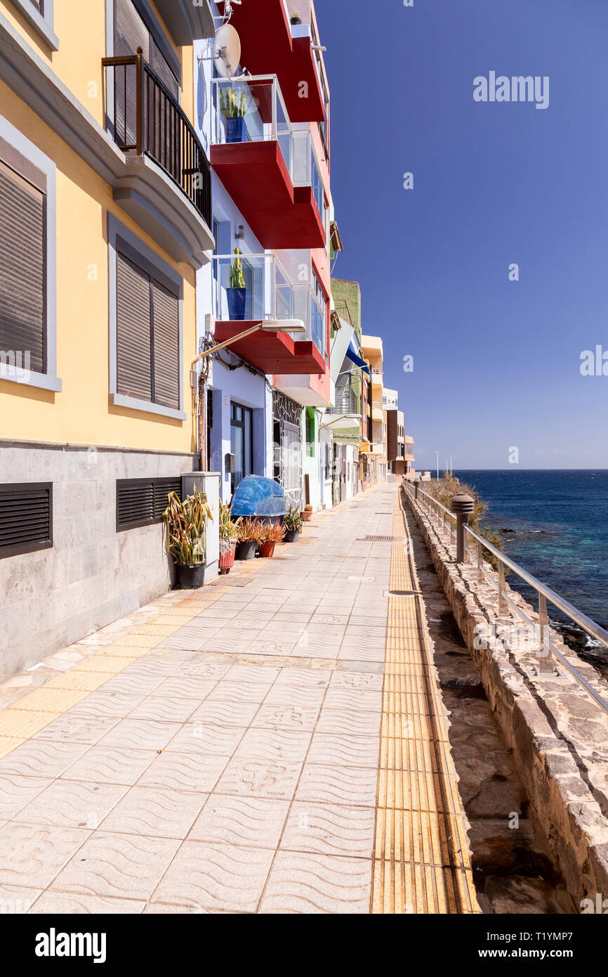 Apartments on the seafront at La Garita, Gran Canaria, Canary Islands Stock Photo