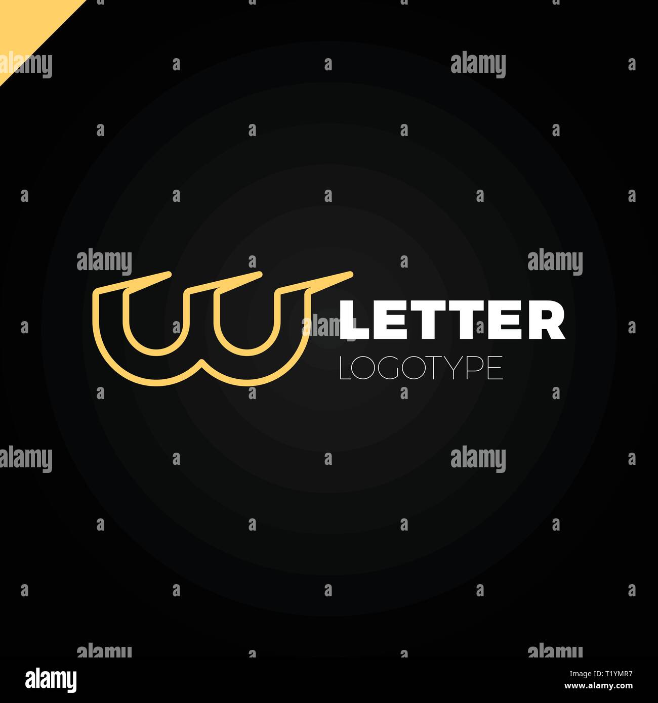 Dynamic initial letter lw linked round lowercase logo Stock Vector