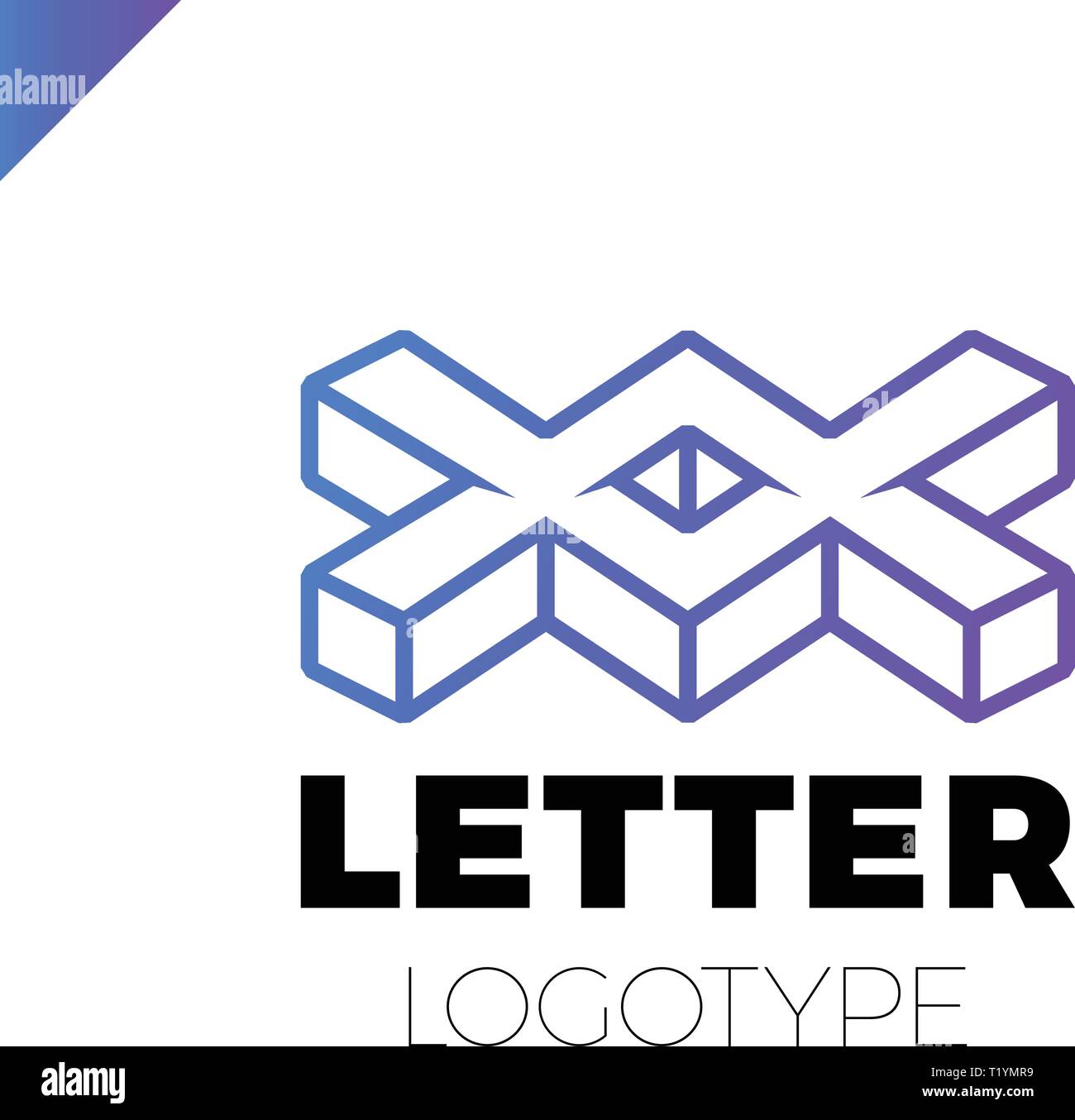 two or double Isometric Letter X logo icon design template elements ...