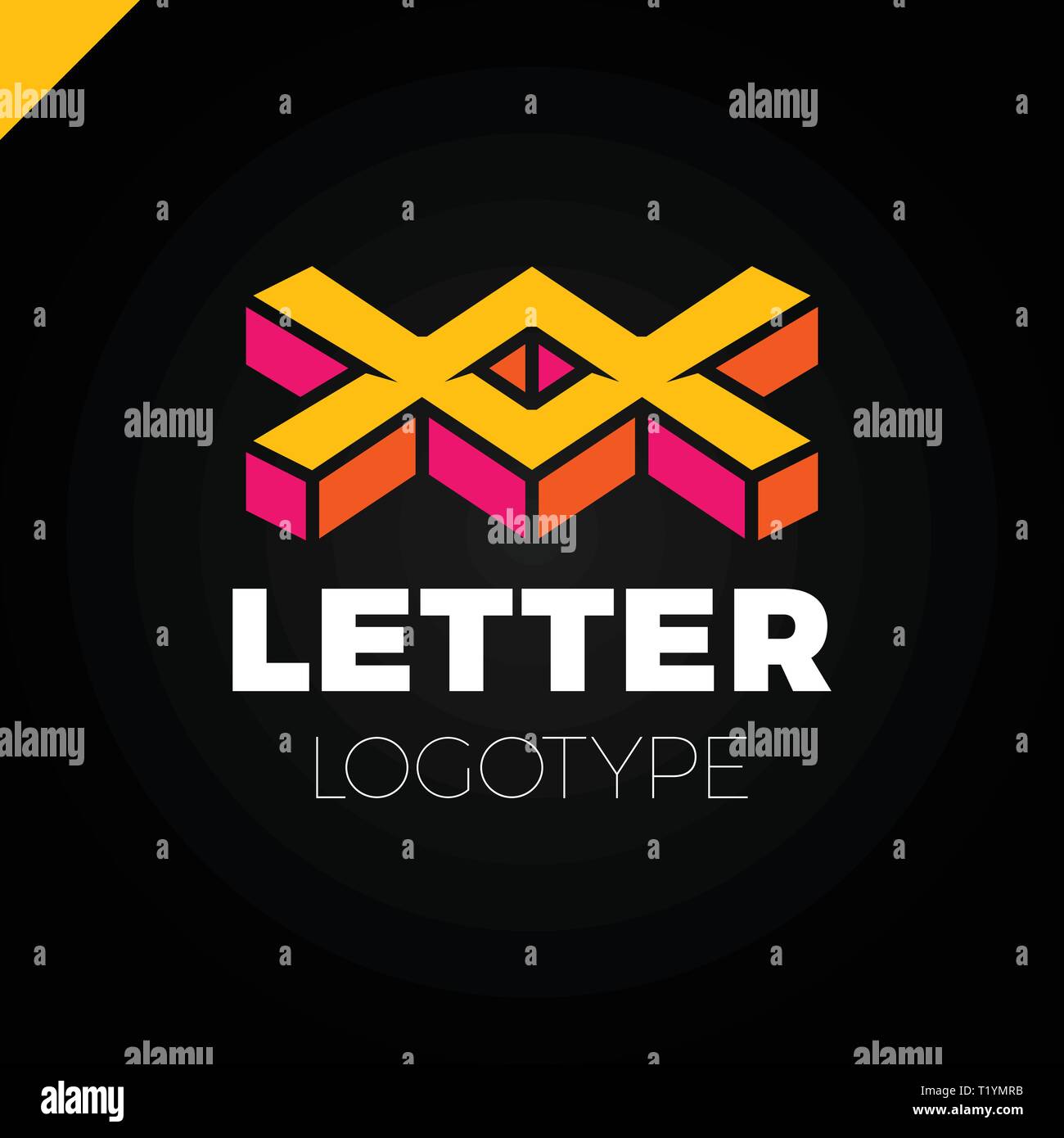 two or double Isometric Letter X logo icon design template elements ...