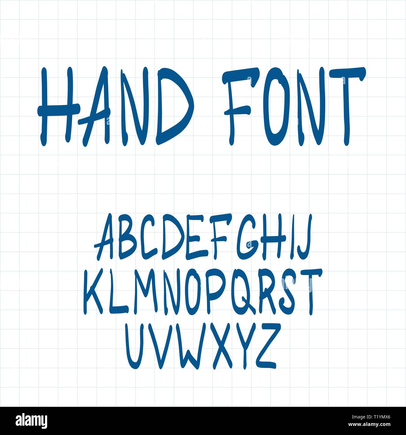 Dynamic hand drawn brush pen uppercase font Stock Vector
