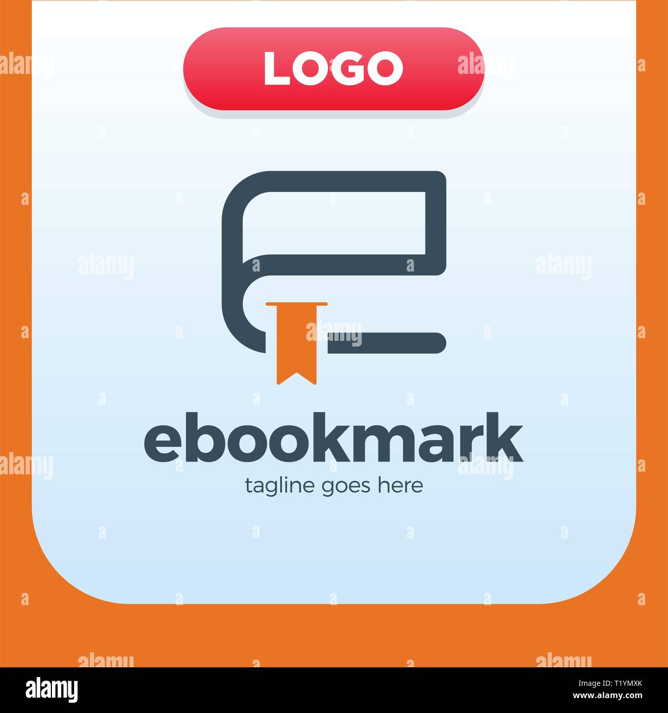 Ebook Letter Initial E Logo Design Template Stock Vector
