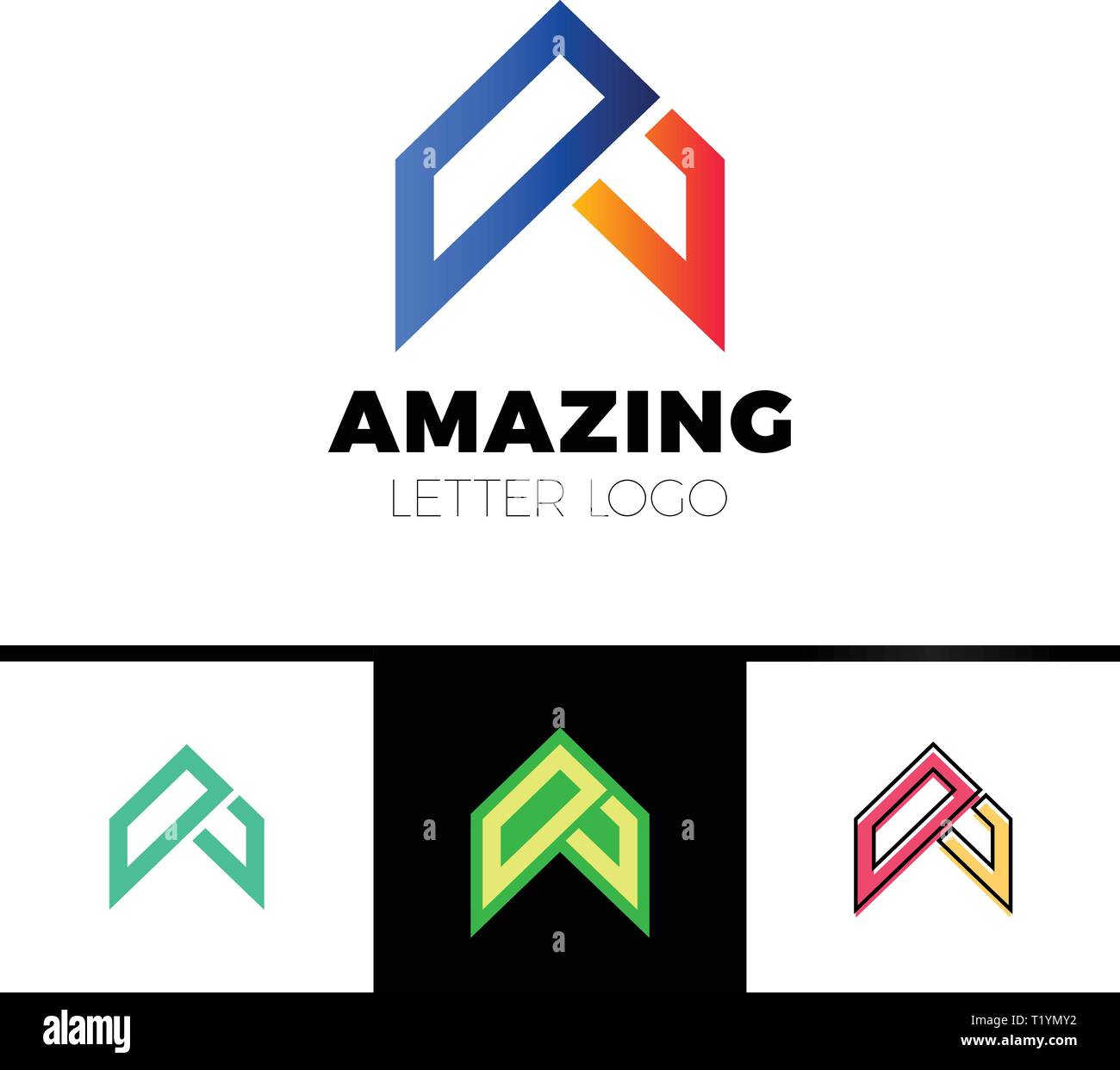 Abstract letter A logo design template. Arrow creative sign. Vector ...