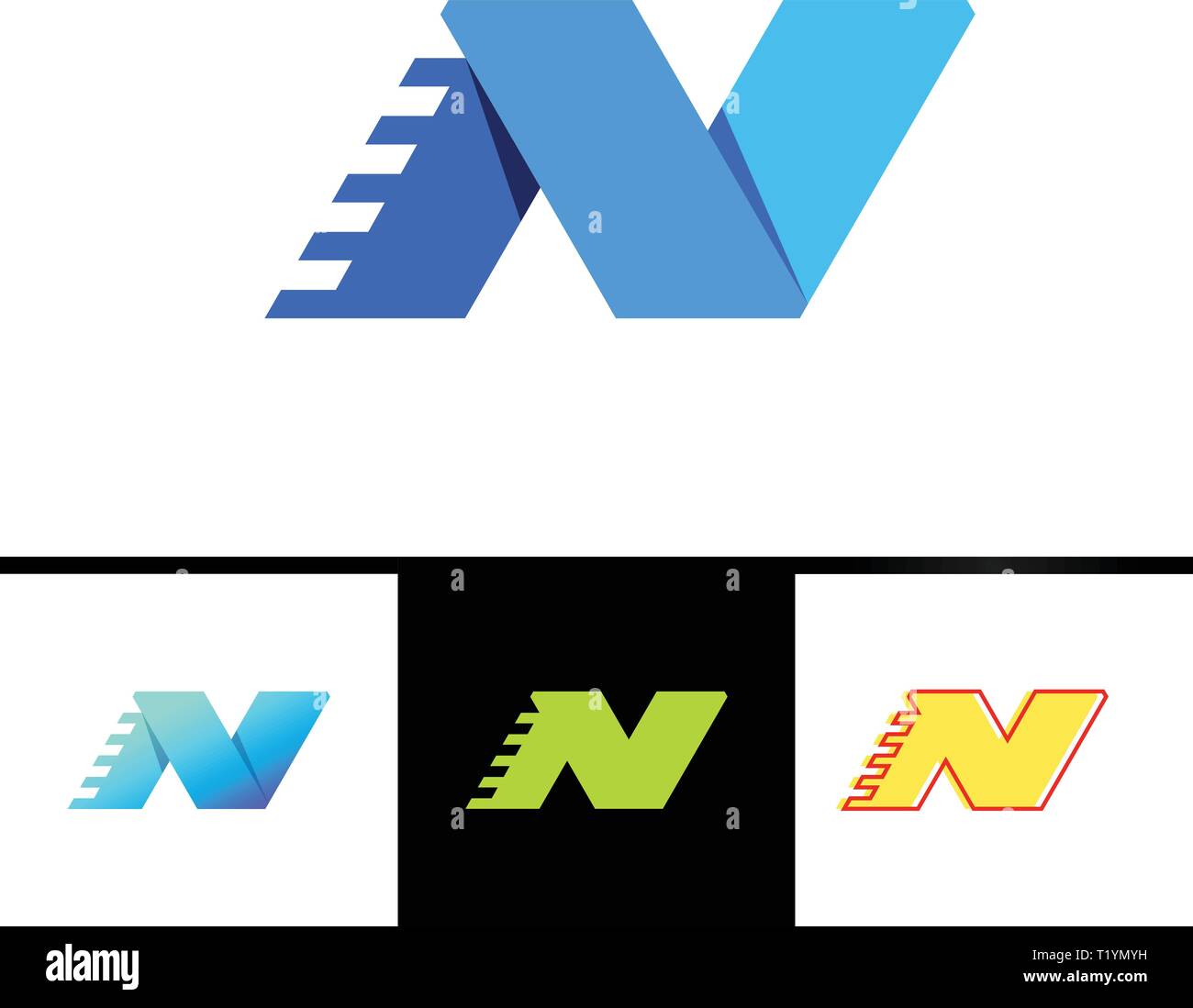 Letter N logo icon design template elements Stock Vector Image & Art ...