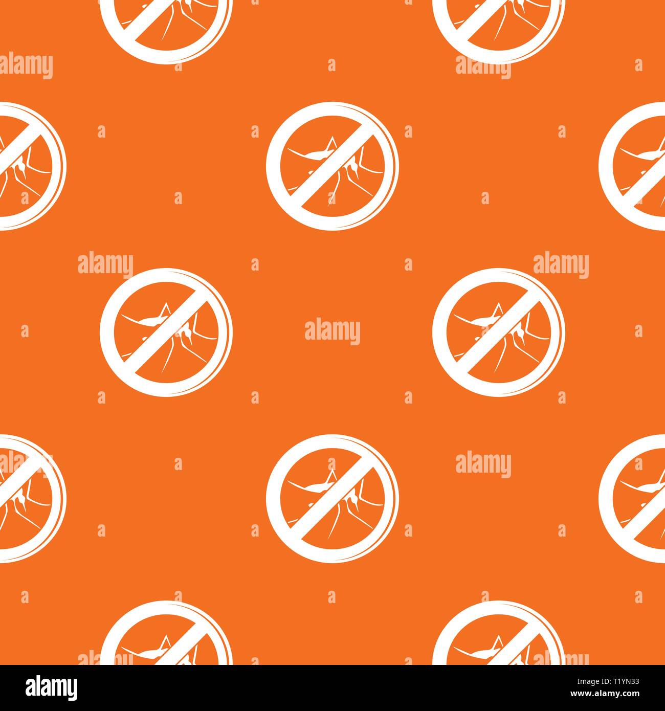 No mosquito pattern vector orange Stock Vector
