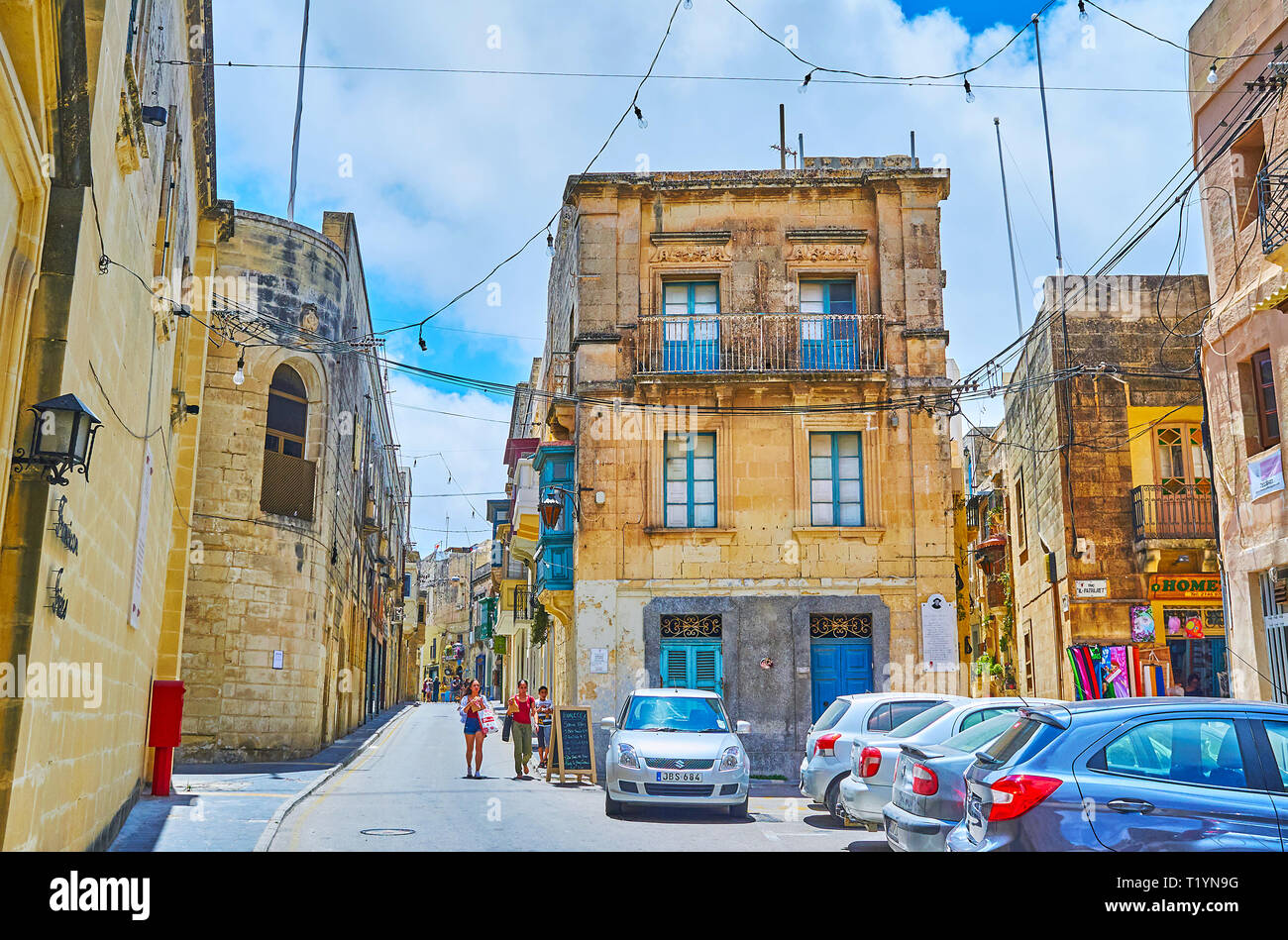 RABAT, MALTA JUNE 16, 2018 Architectural ensemble of St Paul street