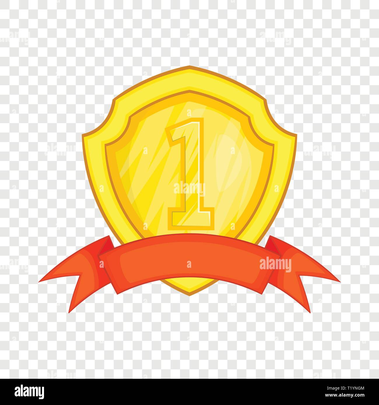 Winner label with red ribbon icon, cartoon style Stock Vector Image ...