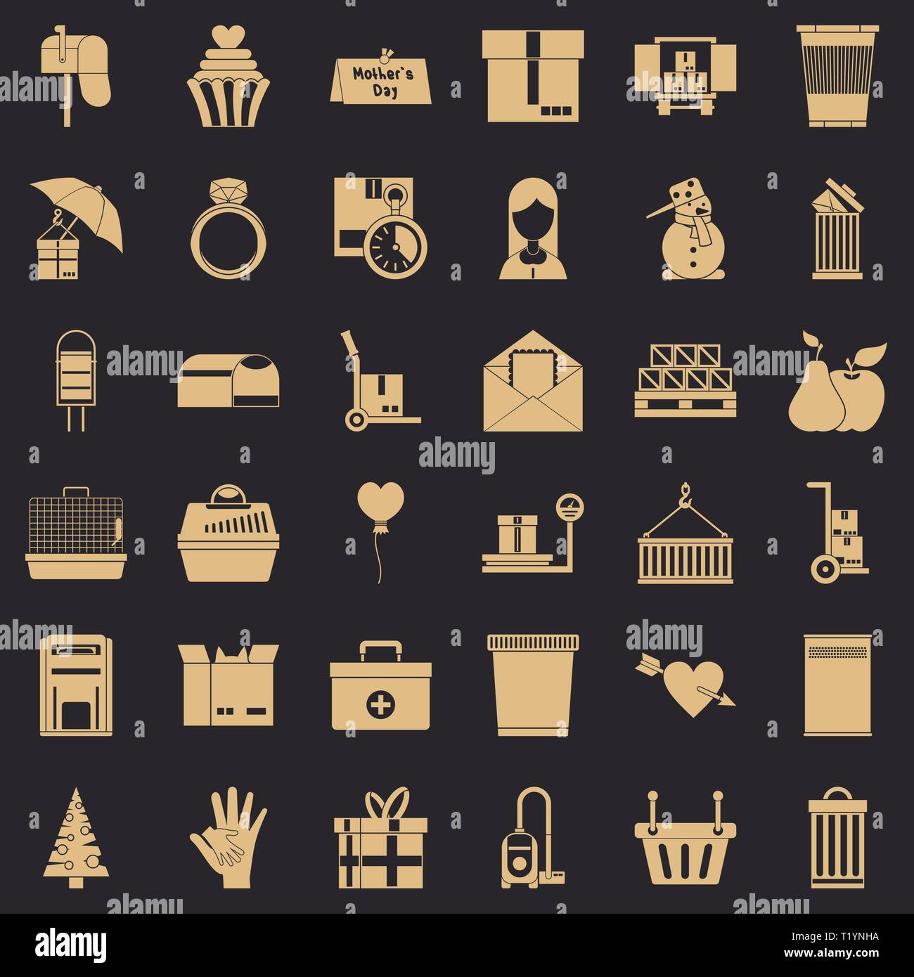 Box icons set, simple style Stock Vector Image & Art Alamy