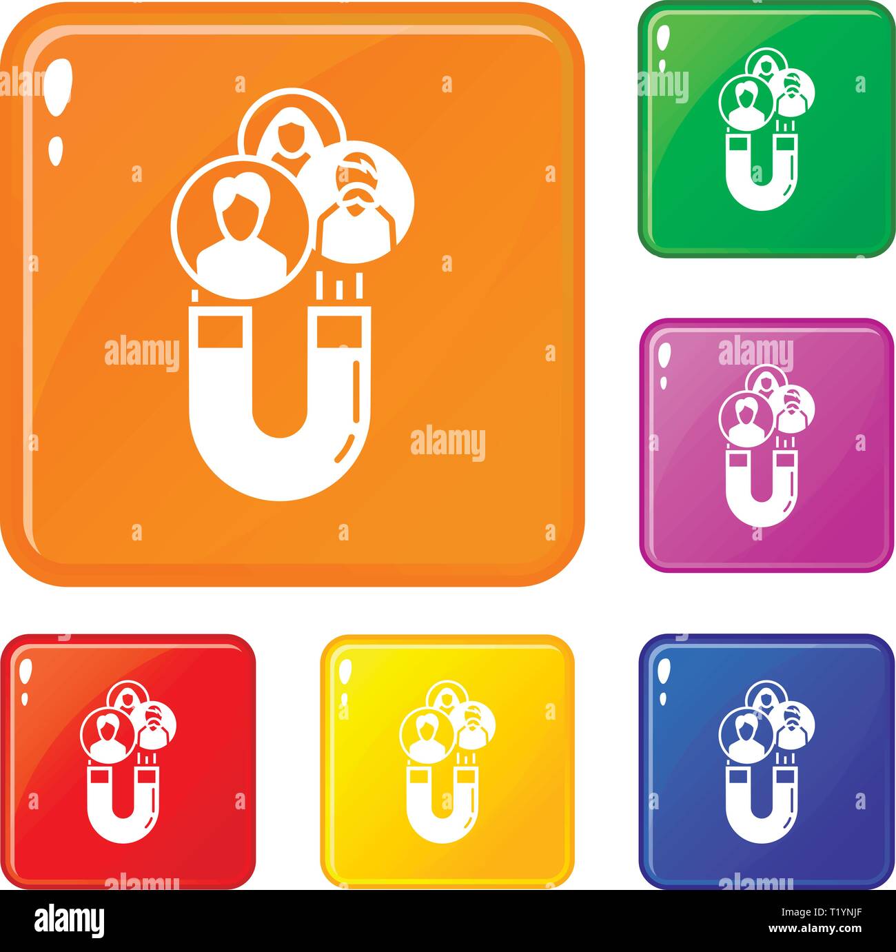 Magnet client retention icons set vector color Stock Vector Image & Art ...