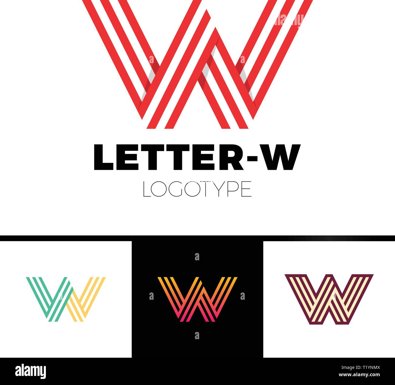Impossible shape Letter W Logo design vector template Linear. Type Character Symbol Monogram Logotype Labyrinth concept. Stock Vector