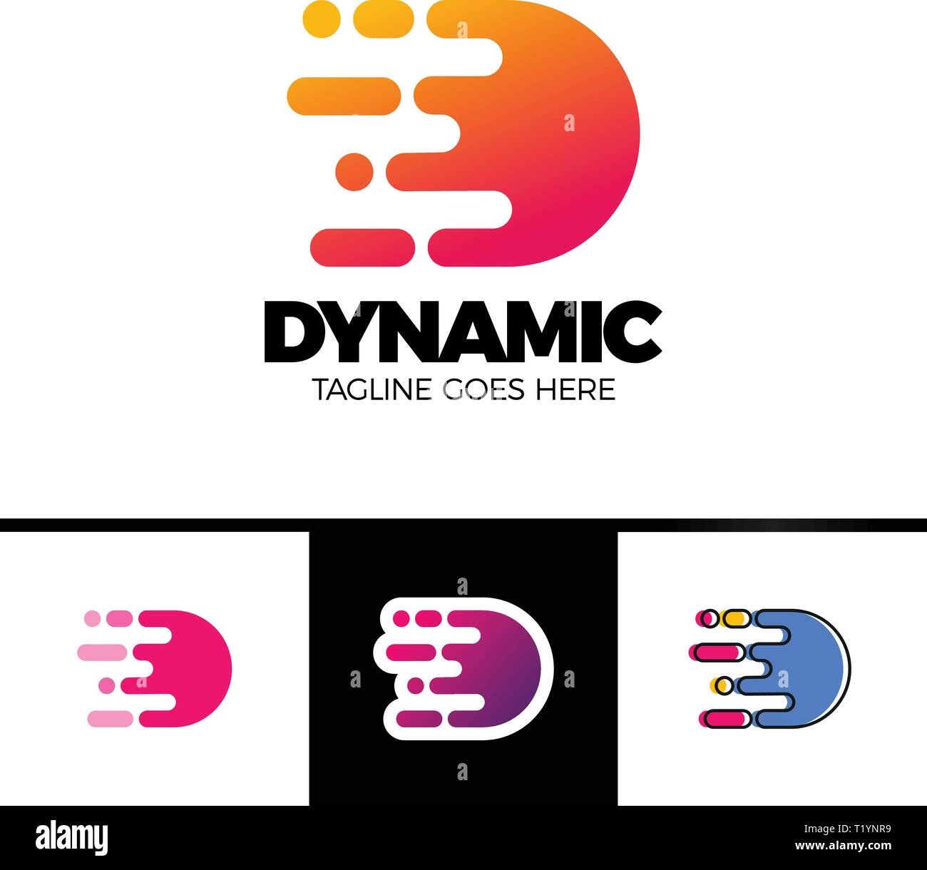 Motion Speed Line Letter D Logo Design Template Element Stock Vector ...