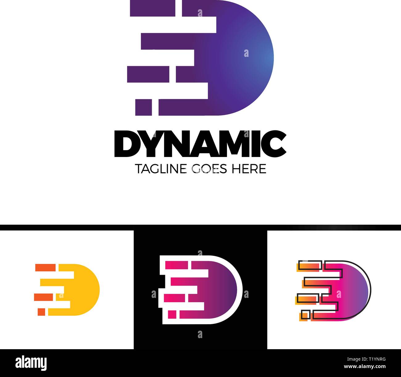 Motion Speed Line Letter D Logo Design Template Element Stock Vector ...
