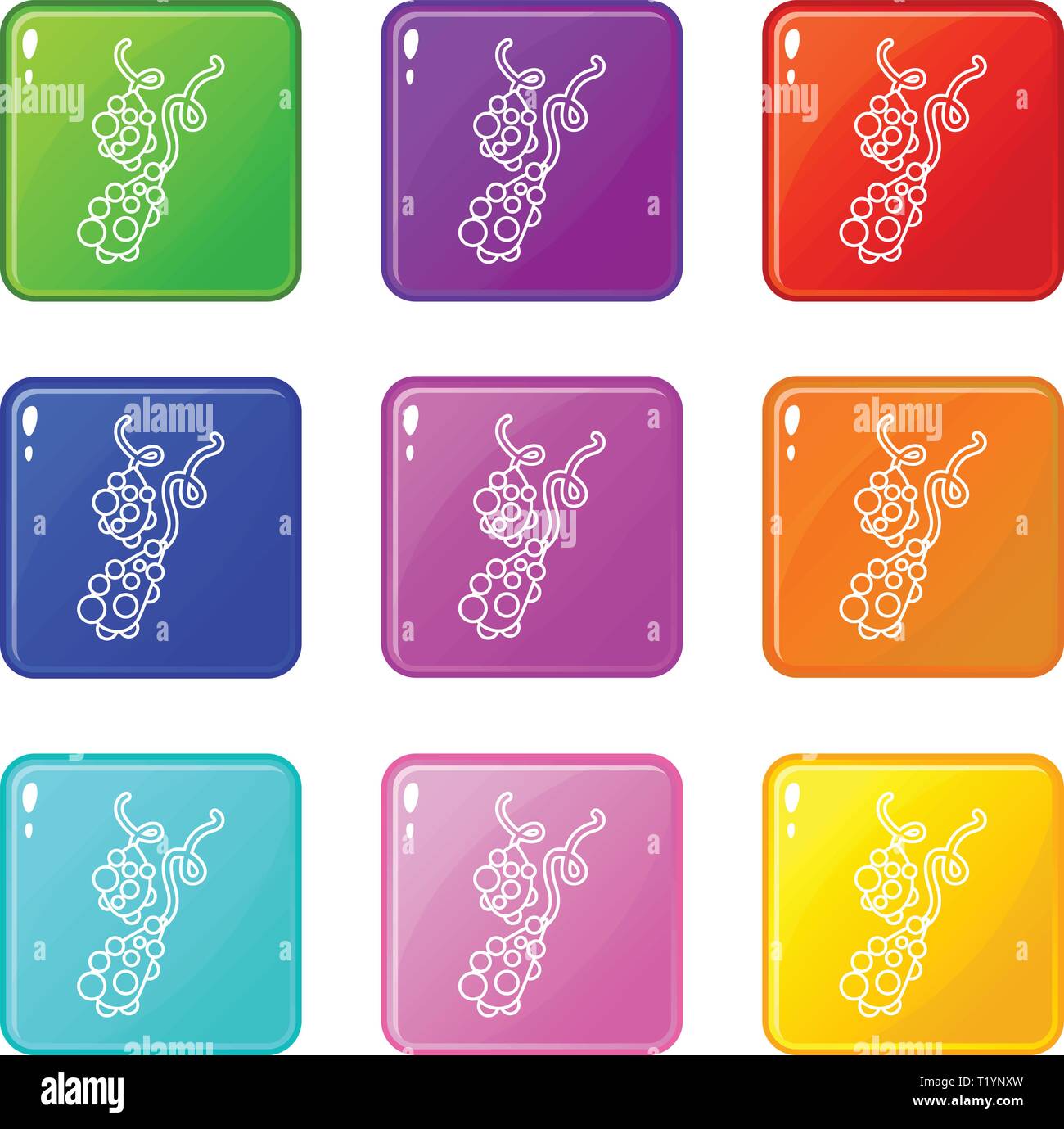 Micro vibrio icons set 9 color collection Stock Vector