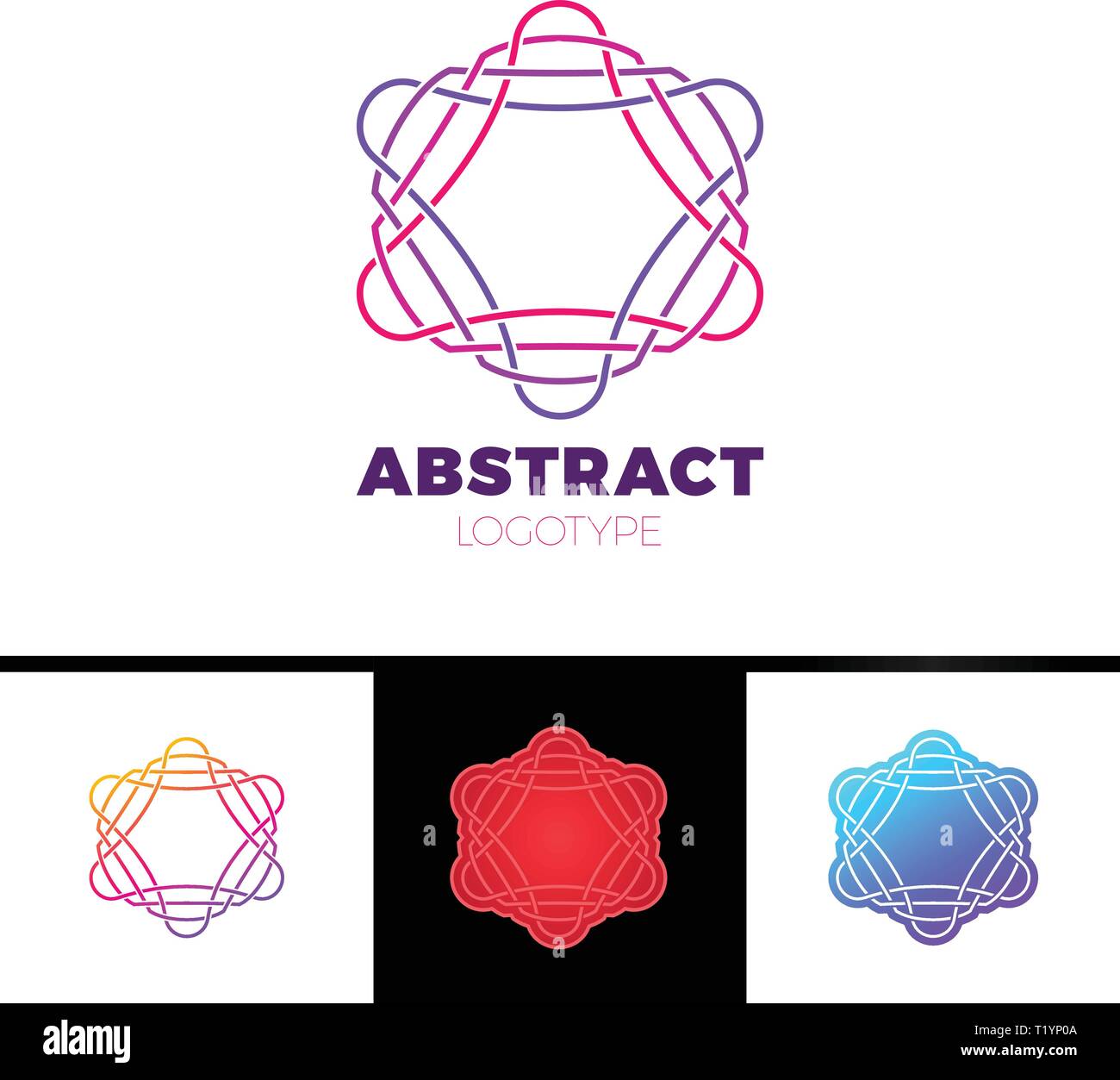 Colorful abstract line star logo vector design Stock Vector