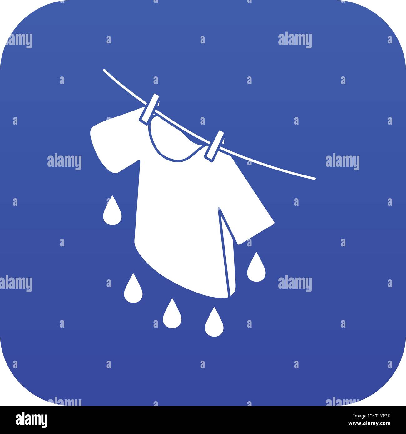 Shirt drying icon blue vector Stock Vector