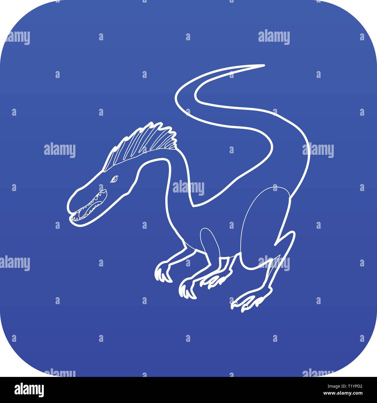 Hungry dinosaur icon blue vector Stock Vector