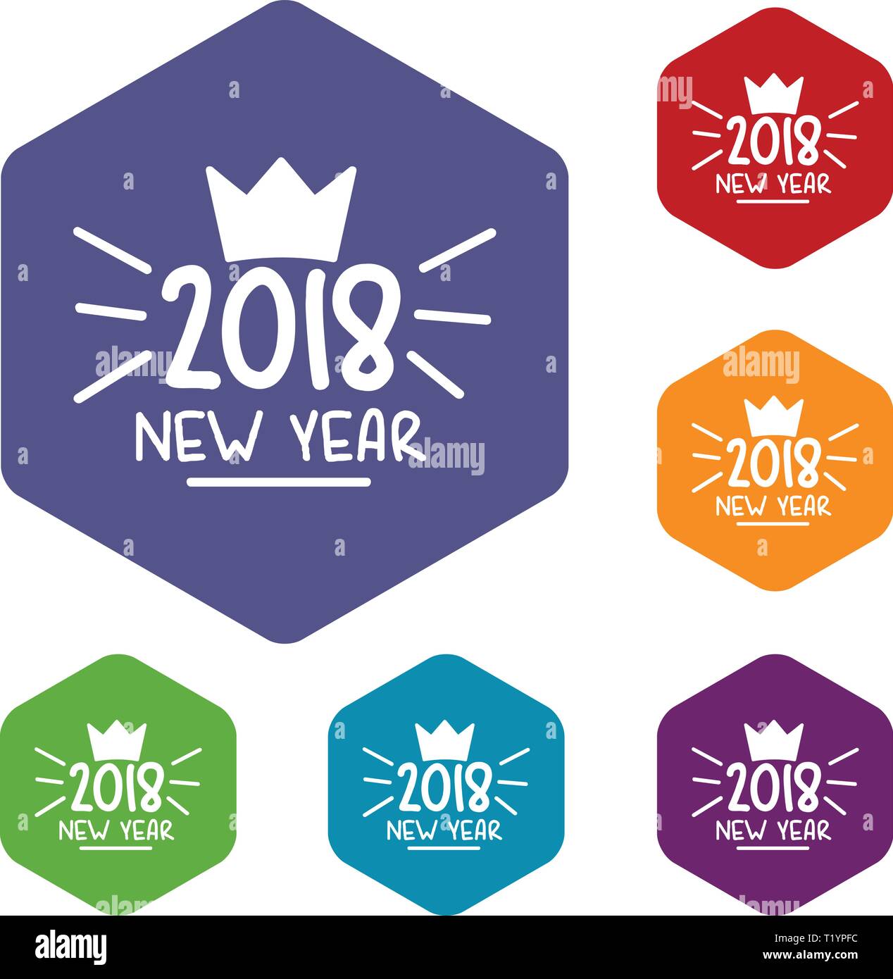 Crown icons vector hexahedron Stock Vector