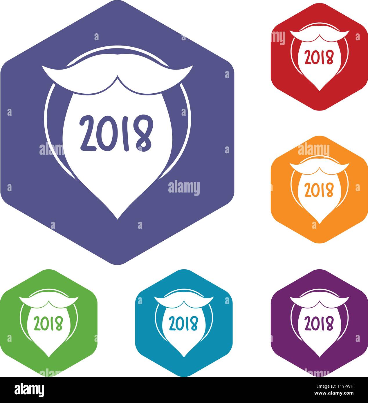Beard icons vector hexahedron Stock Vector