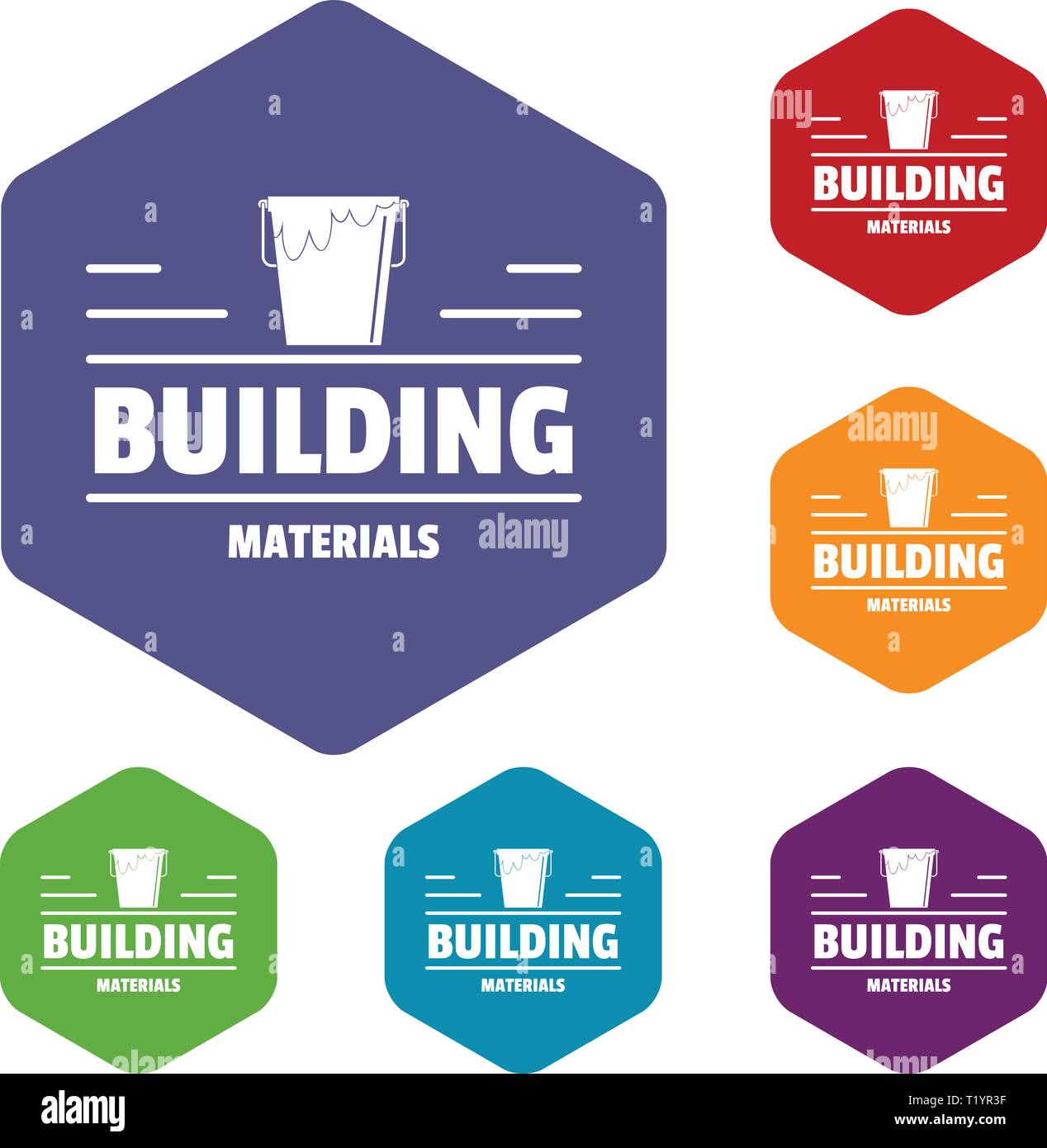 Construction icons vector hexahedron Stock Vector