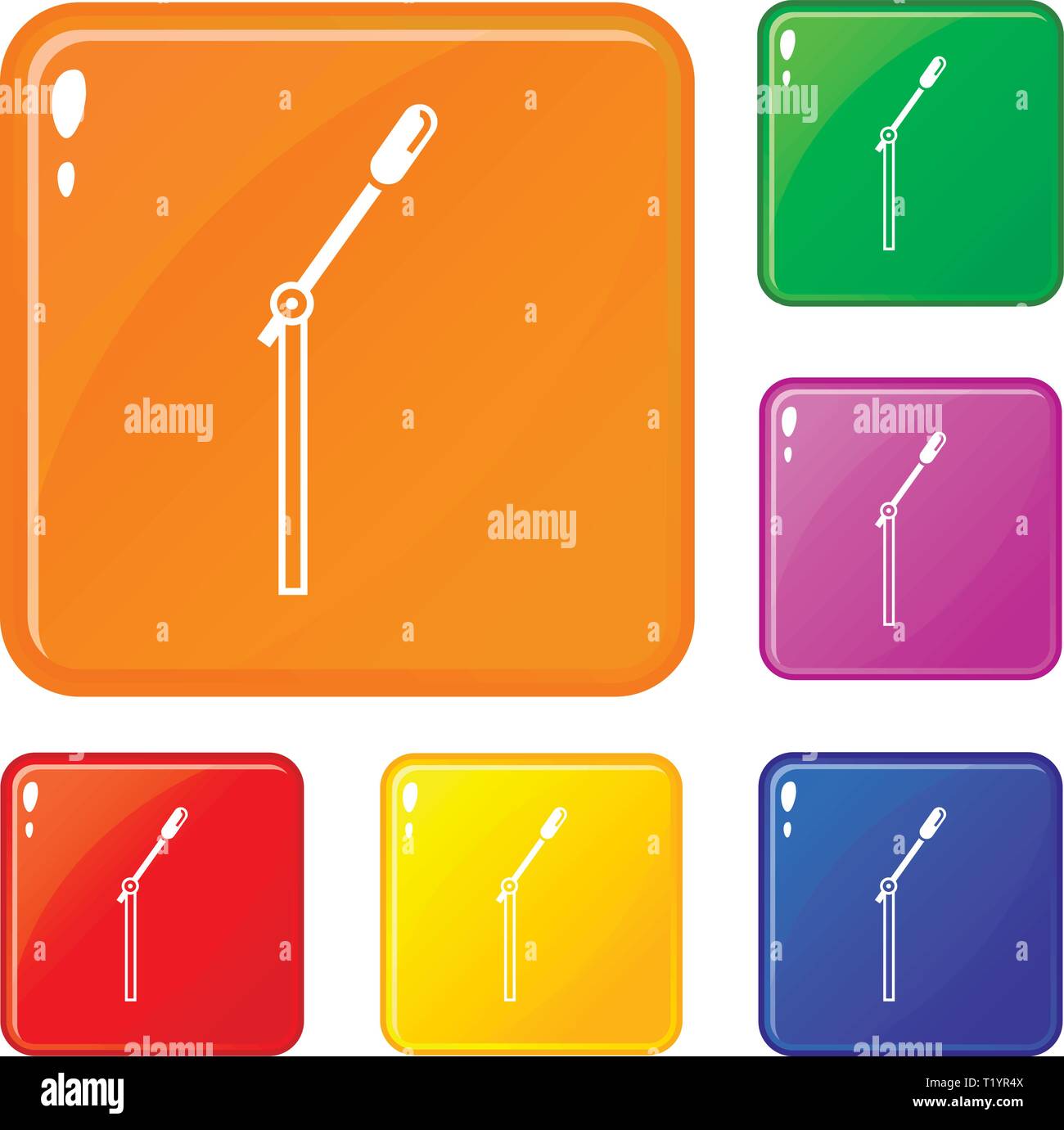 Video camera on stand icons set vector color Stock Vector