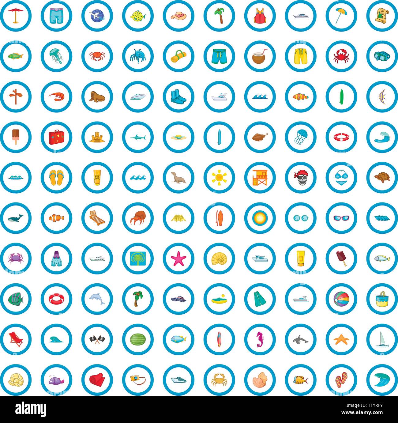 100 ocean icons set, cartoon style Stock Vector Image & Art - Alamy
