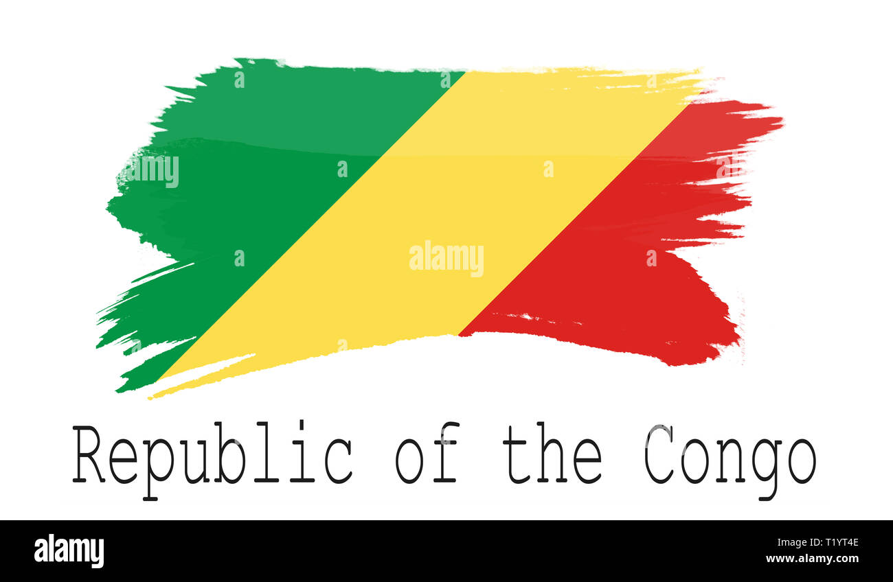 Republic of the Congo flag on white background, 3d rendering Stock ...