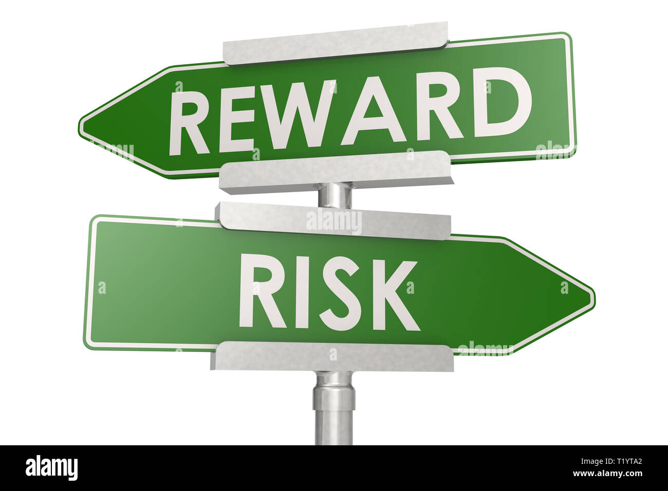 Reward risk road sign hi-res stock photography and images - Alamy