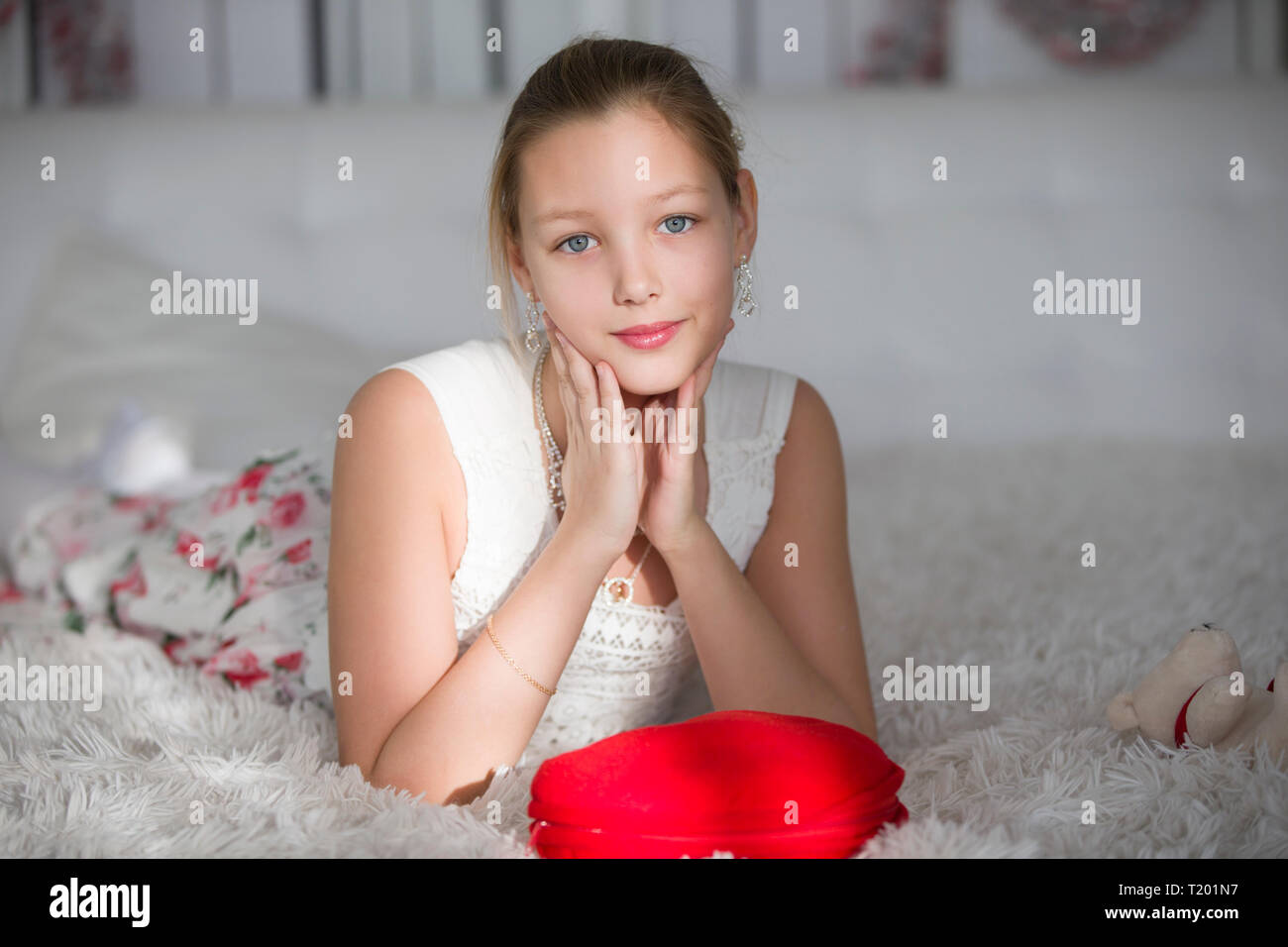 Very Young Teen Girl On The Bed