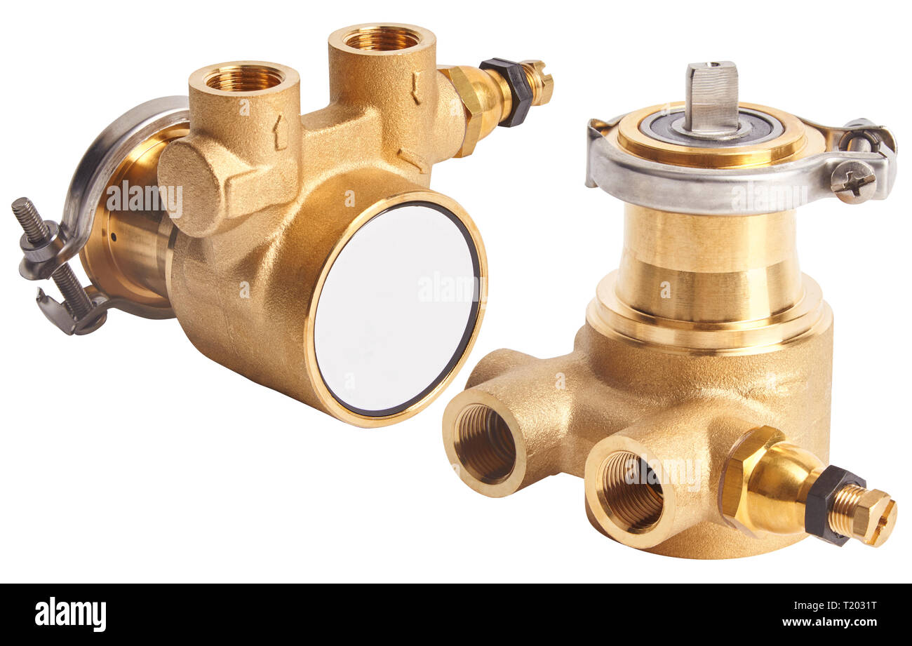 Pump isolated. Set of water pumps for coffee machines. Isolated Stock