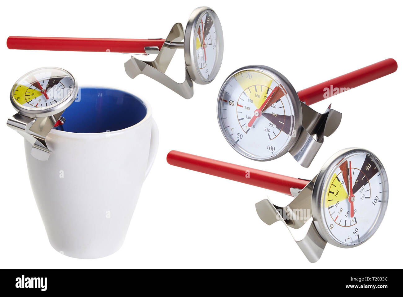 Checking Milk Temperature For Making Coffee Stock Photo - Download Image  Now - Thermometer, Celsius, Fahrenheit - iStock