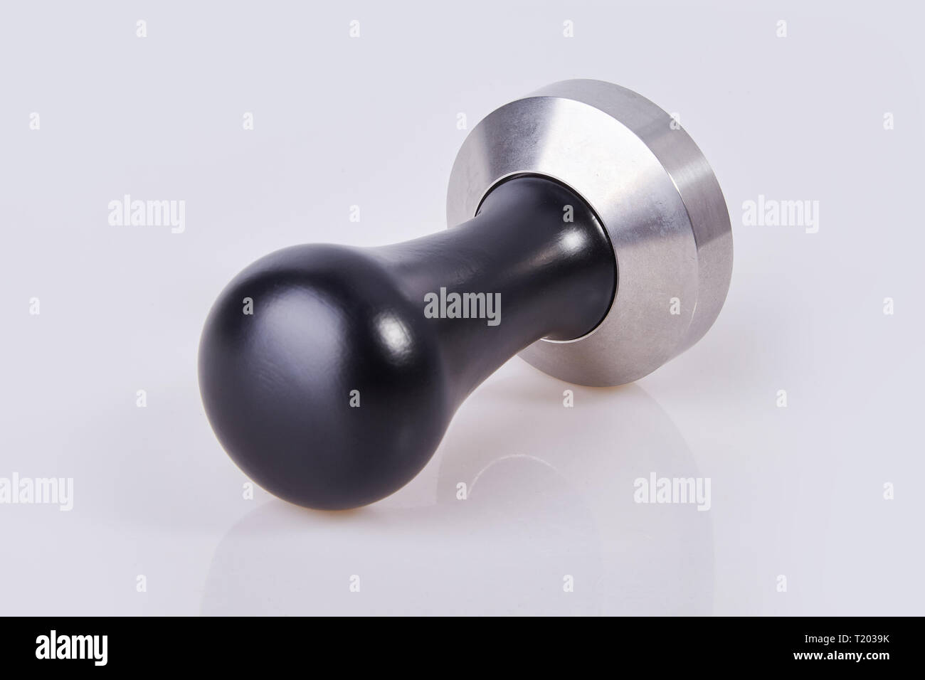 Barista Kit. Coffee Tamper with Wooden Handle. Isolated on white