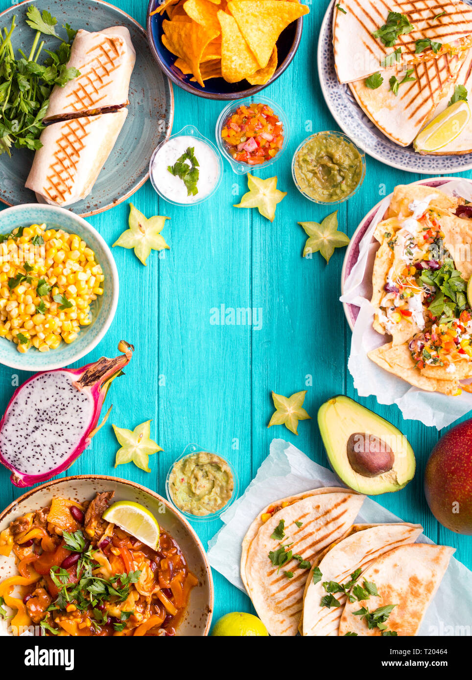 Mexican food background Stock Photo Alamy